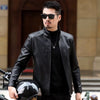 Men'S Leather Jacket Stand Collar Jacket Men'S Casual PU Leather Jacket Casual Men'S Pu Leather Jacket Middleaged Men'S Jacket