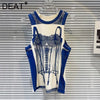 Lace Underwear Printed Pattern Sling Tank Top for Women 2024 Summer New Collection Stretch O-Neck Vest Female 11XX9355