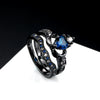 Charm Couple Ring Men'S Stainless Steel Celtic Dragon Ring Blue Zircon Women'S Ring Sets Valentine'S Day Wedding Band Jewelry