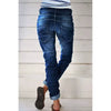 Vintage Button Fly Stitch Trim Low Waist Blue Jeans for Women 2023 New Fashion Black Jeans