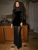 Autumn Release Junior Ankle-Length Sexy High Street Dress K24D58569Girl Solid Slim Transparent Elastic Fashion Robe