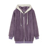 New Style Autumn and Winter Loose Plush Zipper Hooded Jacket Woman