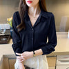 New Elegant Satin Shirts Solid Color Ladies Shirts Fashion Causal Women'S Blouses Long Sleeve Shirts Tops Blusas Mujer