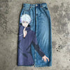 Y2K Baggy Jeans Anime Harajuku Print Pattern Vintage Streetwear Fashion Hip Hop Men Women High Waisted Casual Wide Leg Jeans