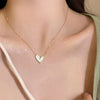 Korean Fashion Golden Love Shaped Necklace for Women All-Match Cute Valentines Day Gift Pendant Y2K Accessories Charm Jewelry