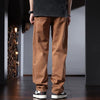 Baggy Cotton Men'S Wide Leg Pants Brown Jeans Summer Casual Loose Denim Trousers CP2272