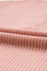 Rose Tan Rib Textured Henley Knit Top