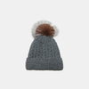 Cable Knit Winter Hat with Pompom