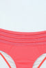 Pink Scalloped Criss Cross High Waist Bikini