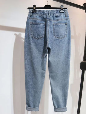 Vintage High Waist Big Size 5Xl Harem Jeans Straight Denim Pants Strecth Baggy Vaqueros New Trend Trousers Woman Casual Spodnie