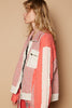 POL Floral Patchwork Zip Up Long Sleeve Jacket