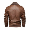 Men'S Autumn and Winter Embroidery Original Leather Moto & Biker Coat Jacket Motorcycle Style Casual Warm Overcoat