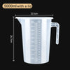 Plastic Graduated Measuring Cup Large Capacity Scale Laboratory Beaker Clear with Lid Transparent Mixing Cup Kitchen Baking