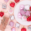 Valentines Day Decor Heart Decorations, 48 Pcs Red Pink Silver White Plastic Heart Tree Ornaments, Christmas Valentine Tree Decorations for the Home Wedding Dinner Gifts Table Tiered Tray Decor