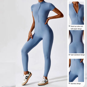 Winter Autumn Women'S One-Piece Yoga Jumpsuit Leggings Long-Sleeved Warm Ski Overalls Outerwear High Elastic Cycling Bodysuit