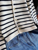 Women Spring Autumn Sweaters O-Neck Stripe Knitted Cardigan Fashion Long Sleeve Casual Short Tops Korean Style New