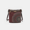 Nicole Lee USA Metallic Stitching Embroidery Inlaid Rhinestone Crossbody Bag