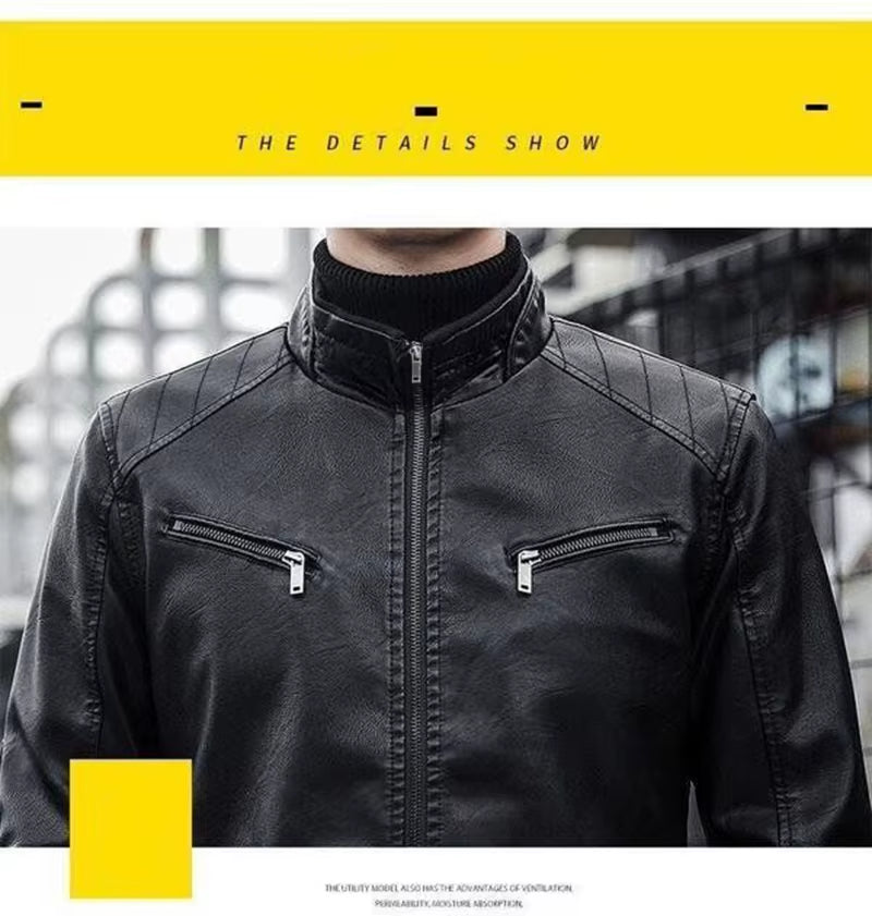 Men Leather Suit Jacket Men Slim Fit Short Coat Men Fashion Leather Jacket Streetwear Casual Blazer Jackets Male Outerwear