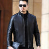 YX-221 Natural Leather Jacket Men'S Stand-Up Collar Business Casual Fur One-Piece Men'S Super Soft SE Plush Liner Warm Jacket