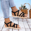 Women'S Fashionable Lace-Up Non-Slip Wear-Resistant Soft Bottom Comfortable Flat Heel Sandals