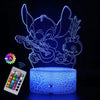 Stitch Lamp 16Colors 3D Night Light with Remote Control Room Decor Valentine'S Day Anniversary Birthday Present Christmas Gifts