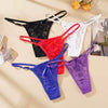 Sexy Lace Adjustable Thongs for Women Low Rise Hollow Out Briefs Female Breathable Underpants Perspective Sexy Lingerie