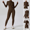 Yoga Jumpsuit Women Seamless Sports Zipper Jumpsuit Set Gym Long Sleeve Fitness Suit Elastic Gym Workout Bodysuit Athletic Wear