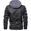 Hood Leather Jacket Streetwear Biker Coat Slim Fit Autumn Winter Coat Men Fur Lined Men Motorcycle Jacket Fashion Men Jacket