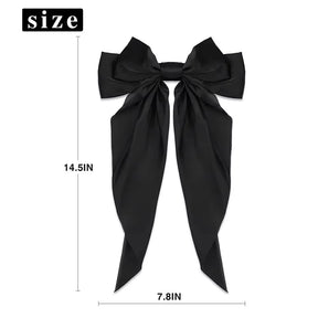 1/2Pcs Elegant Bow Ribbon Hair Clip Women Fashion Solid Bowknot Satin Hairpin Barrettes Girls Ponytail Clip Hair Accessories