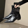 Autumn Women Ankle Boots Shoes Fashion Pointed Toe Ladies Short Boot Square Low Heel Casual Winter Women'S Footwear 2024