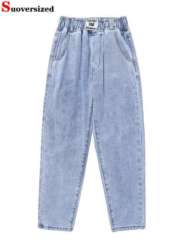 Vintage High Waist Big Size 5Xl Harem Jeans Straight Denim Pants Strecth Baggy Vaqueros New Trend Trousers Woman Casual Spodnie