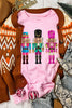 Pink Cute Nutcracker Printed Drop Shoulder Christmas Sweatshirt