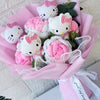 Hello Kitty Cartoon Plush Bouquet Anime Rose Soap Flowers Doll Home Wedding Decoration Christmas Valentine'S Day Gift