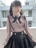 Japanese Kawaii Lace Ruffle Shirt Women Y2K Pink Bow Blouse Harajuku Cute Ladies Tops 2024 New Fashion Lolita Blusas Femme