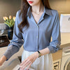 New Elegant Satin Shirts Solid Color Ladies Shirts Fashion Causal Women'S Blouses Long Sleeve Shirts Tops Blusas Mujer