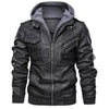 2024 Autumn and Winter Men'S Fashion Zippered Slim-Fit PU Leather Multi-Color Hooded Jacket Coat in Europe and America.