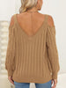 Cable-Knit Heart V-Neck Sweater