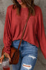 Red Sequined Heart Printed Sleeves Valentine Fashion Top