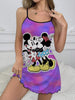 Sexy Dress Minnie Mouse Fashion Summer Dresses 2024 Disney Crew Neck Mickey Pajama Skirt Elegant Dresses for Women Lettuce Trim