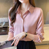 New Elegant Satin Shirts Solid Color Ladies Shirts Fashion Causal Women'S Blouses Long Sleeve Shirts Tops Blusas Mujer