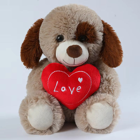 30CM Cute Heart Bear Dog Plush Toys Red Heart Print Love Creative Animal Stuffed Doll for Lovers Valentine'S Day Gift