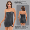 Womens Glossy Strapless Bodycon Dress Sexy Summer Bikini Cover Ups Solid Stretchy Mini Pencil Dresses Rave Party Clubwear