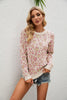 Heart Round Neck Dropped Shoulder Sweater