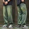 Jeans for Men Baggy Pants Loose Fit Wide Leg Straight Cut Light Blue 2024 Spring and Summer Men'S Jeans Streetwear Hiphop Casual