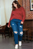 Red Sequined Heart Printed Sleeves Valentine Fashion Top