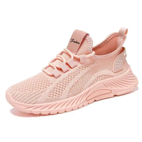 Designer Women Casual Sneakers Sports Shoes Fashion Brand Lace up Loafers Female Knitted Mesh Breathable Shoes for Women