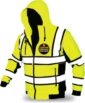 - Charlotte, NC - Men'S Fleece Safety Hoodie | PPE Hi Vis Reflective Work Jackets