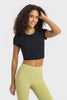 Millennia Round Neck Short Sleeve Cropped Sports T-Shirt