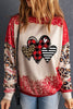 Heart Leopard Round Neck Sweatshirt