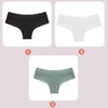 3PCS Lace Seamless Cotton Panties Ribbed Brazilian Pants Low Waist Women Panties Breathable Girls Underwear plus Size Lingerie